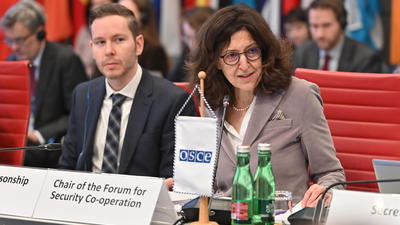 Ambassador Fatène Benhabylès-Foeth of France chairs the inaugural FSC Meeting