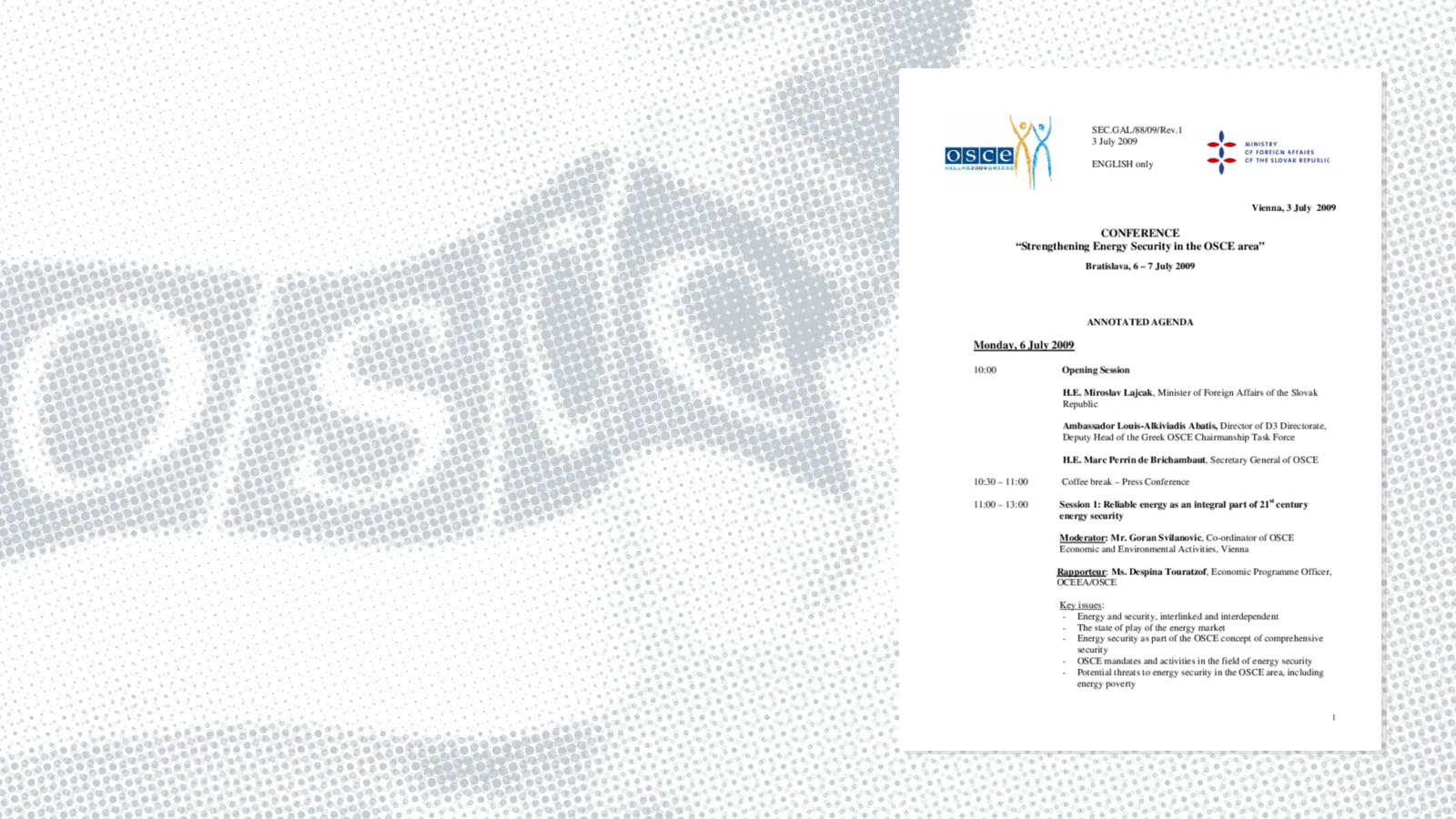 Annotated agenda Annotated agenda