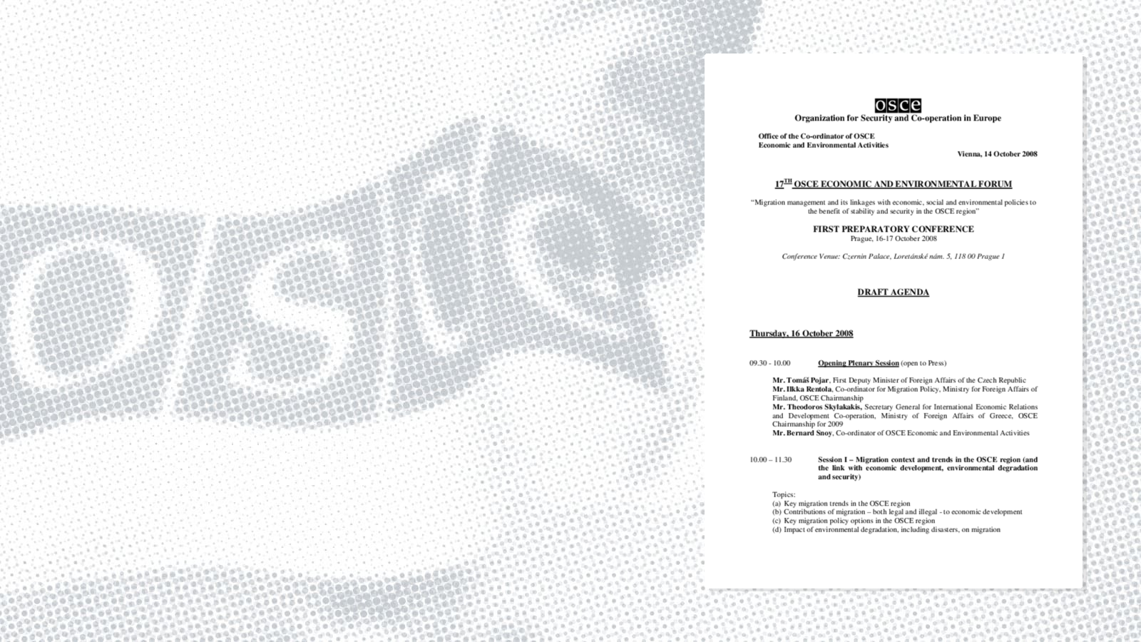 Revised draft agenda - 14 October Revised draft agenda - 14 October