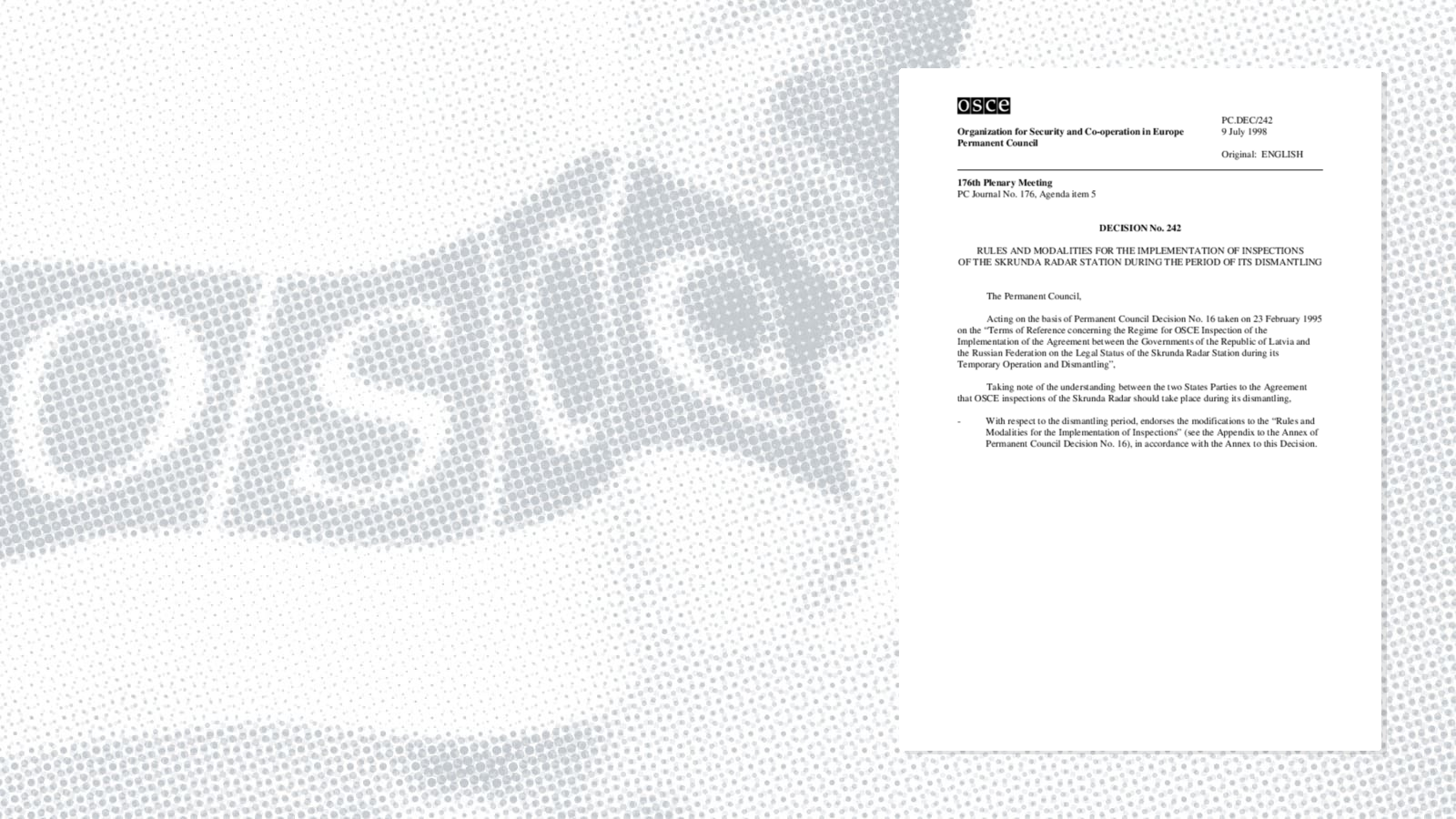 Permanent Council Decision No. 242