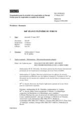 Journal de la 848ème séance plénière du Forum