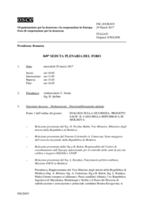 Giornale della 849a Seduta plenaria del Foro di cooperazione per la sicurezza