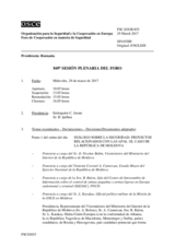Diario de la 849ª Sesión plenaria del Foro de Cooperación en materia de Seguridad