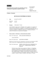 Journal de la 850ème séance plénière du Forum