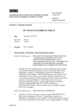 Journal der 851. Plenarsitzung des Forums