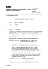 Journal der 854. Plenarsitzung des Forums