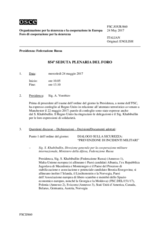 Giornale della 854a Seduta plenaria del Foro di cooperazione per la sicurezza