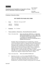 Diario de la 851ª Sesión plenaria del Foro de Cooperación en materia de Seguridad