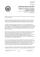 Statement by the Delegation of the United States of America in response to the report by the outgoing OSCE Secretary General, Mr. Lamberto Zannier