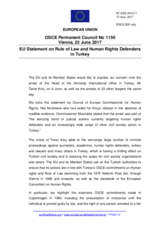 Statement by the Maltese EU Presidency on the rule of law and human rights defenders in Turkey