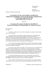 Statement by the Delegation of the Russian Federation in response to the report by the Director of the Office for Democratic Institutions and Human Rights, Mr. Michael Georg Link