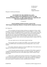Statement by the Delegation of the Russian Federation in response to the report by the Chief Monitor of the OSCE Special Monitoring Mission to Ukraine, Ambassador Ertugrul Apakan