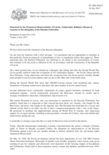 Statement by the Delegation of Latvia in response to the statement by the Delegation of the Russian Federation on the falsification in Latvia of the history of the Second World War