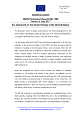 Statement by the Estonian EU Presidency on the death penalty in the United States of America