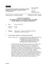 Journal de la 65ème séance commune du Forum pour la coopération en matière de sécurité et du Conseil permanent