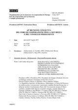 Giornale della 65a Riunione congiunta del Foro di cooperazione per la sicurezza e del Consiglio permanente