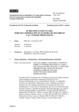 Diario de la 65ª Reunión conjunta del Foro de Cooperación en materia de Seguridad y del Consejo Permanente 