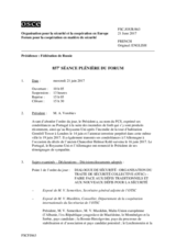 Journal de la 857ème séance plénière du Forum