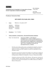 Diario de la 858ª Sesión plenaria del Foro de Cooperación en materia de Seguridad  