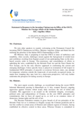 Statement by the Delegation of Ukraine in response to the address by the Minister for Foreign Affairs of Italy, H.E. Angelino Alfano