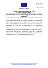 Déclaration de l’UE sur « l’élection présidentielle » au Haut-Karabagh