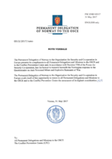 Response by the Delegation of Norway to the Questionnaire on Anti-Personnel Mines and Explosive Remnants of War