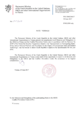 Response by the Delegation of the Czech Republic to the Questionnaire on Participating States’ Policy and/or National Practices and Procedures for the Export of Conventional Arms and Related Technology