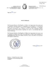 Response by the Delegation of Malta to the Questionnaire on Participating States’ Policy and/or National Practices and Procedures for the Export of Conventional Arms and Related Technology