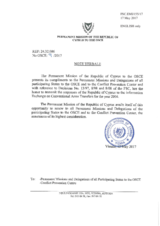 Information Exchange by the Delegation of Cyprus on Conventional Arms Transfer