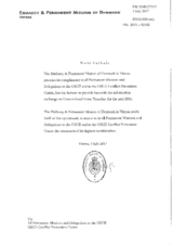 Information Exchange by the Delegation of Denmark on Conventional Arms Transfer