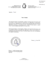 Information Exchange by the Delegation of Malta on Conventional Arms Transfer