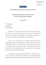 Inaugural remarks by the Secretary General, Mr. Thomas Greminger