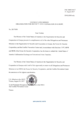 Information Exchange by the Delegation of the United States of America on Conventional Arms Transfer