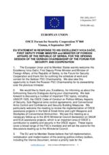 Statement by the Estonian EU Presidency in response to the statement by H.E. Ivica Dačić, First Deputy Prime Minister and Minister of Foreign Affairs, Republic of Serbia