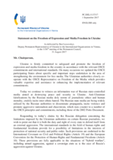 Statement by the Delegation of Ukraine in response to the statement by the Delegation of the Russian Federation on the persecution of journalists in Ukraine