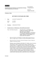 Giornale della 863a Seduta plenaria del Foro di cooperazione per la sicurezza