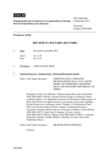 Giornale della 860a Seduta plenaria del Foro di cooperazione per la sicurezza