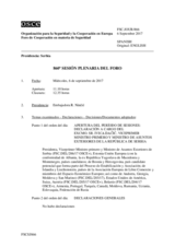 Diario de la 860ª Sesión plenaria del Foro de Cooperación en materia de Seguridad  