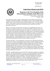 Statement by the Delegation of the United States of America in response to the address by the Vice-President of the International Committee of the Red Cross, Ms. Christine Beerli