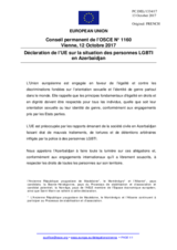 Déclaration de l’UE sur la situation des personnes LGBTI en Azerbaïdjan
