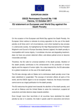 Statement by the Estonian EU Presidency on the European and World Day against the Death Penalty, marked on 10 October 2017
