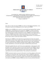 Statement by the Delegation of Norway in response to the report by the Director of the Office For Democratic Institutions and Human Rights (ODIHR), Ms. Ingibjörg Sólrún Gísladóttir, on the Human Dimension Implementation Meeting