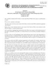 Statement by the Delegation of Armenia in response to the report by the Director of the Conflict Prevention Centre, Ambassador Marcel Pesko