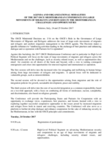 Draft Agenda and Organizational Modalities