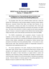 Statement by the Estonian EU Presidency in response to the presentation by Lieutenant Colonel V. Milovanović, by Lieutenant Colonel P. Benei, any by Major Z. Pastorek