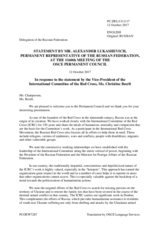 Statement by the Delegation of the Russian Federation in response to the address by the Vice-President of the International Committee of the Red Cross, Ms. Christine Beerli