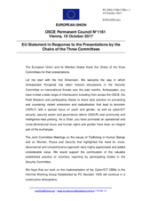 Statement by the Estonian EU Presidency in response to the presentations by the Chairpersons of the Security Committee; the Economic and Environmental Committee; and the Human Dimension Committee