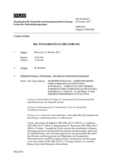 Journal der 865. Plenarsitzung des Forums