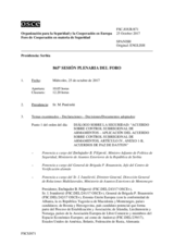 Diario de la 865ª Sesión plenaria del Foro de Cooperación en materia de Seguridad  