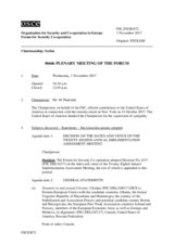 Journal of the 866th Plenary Meeting of the Forum for Security Co-operation